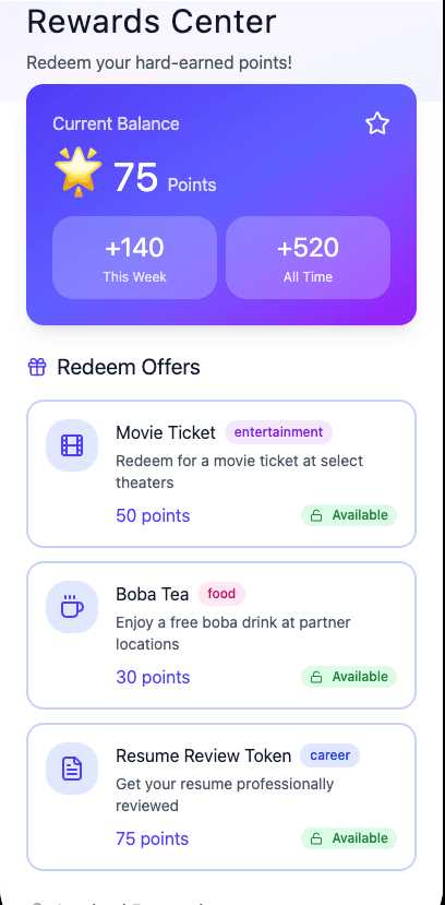 Earn Rewards & Stay Motivated